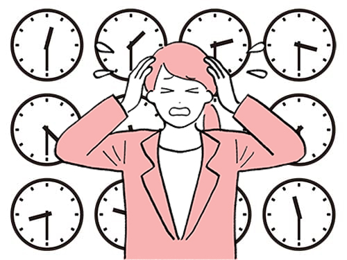 時間が足りないイメージ